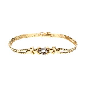 Bracelet In 14ct Yellow Gold With Diamonds