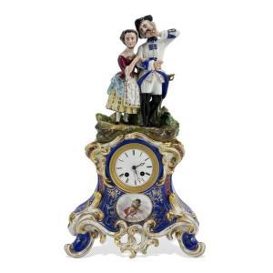 19th Century Painted Porcelain Clock