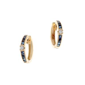 Earrings In 14k Gold With Sapphires And Diamonds