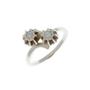 Toi & Moi Ring In 18k White Gold With Diamonds