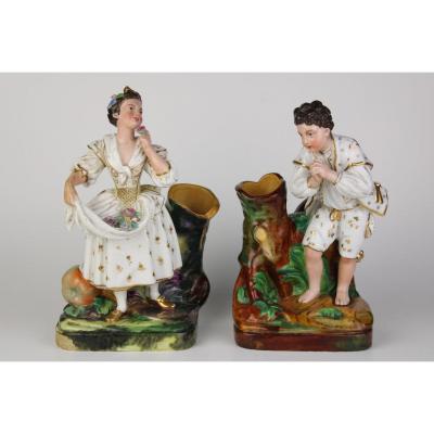 Signed Pair Of Porcelain XIXth Century