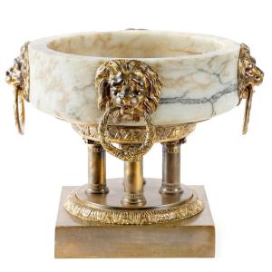 Art Deco Period Bronze And Marble Vase