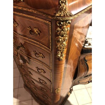 Small Secretary In Marquetry