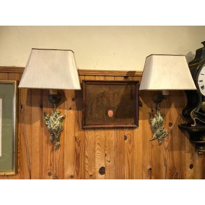Pair Of Hunting Trophy Wall Lights