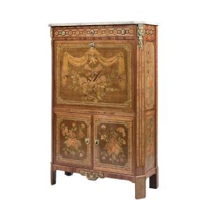 Secretaire A Flap Louis XVI Period Stamped Jb Tuart Paris, Circa 1775 - 1780