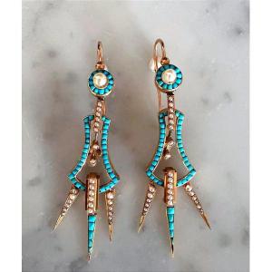Pair Of Earrings, Late 19th Century