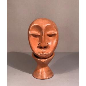 Modern Art Cubism Neoprimitivism Anthropomorphic Sculpture In Terracotta France Circa 1940/50
