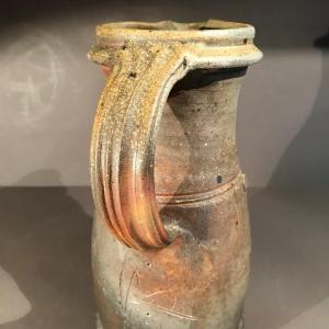 éric Astoul La Borne Pitcher In Pyrity Stoneware Pinch Spout 20th Century Signed Ceramic Design