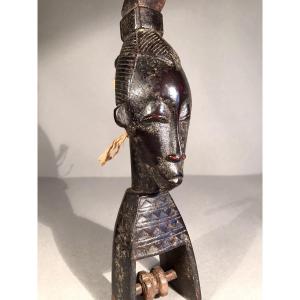 Primitive Arts Baoulé/guro Ethnic Groups Arrique Stirrup Pulley Anthropomorphic Ivory Coast 20th Century