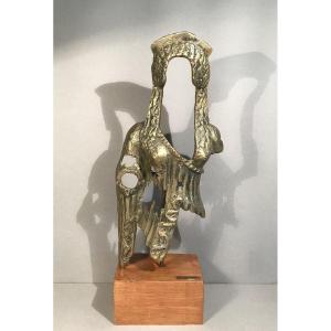 Modern Art Bronze Sculpture Poza Haioy 20th “the Phantom Woman Or The Erased Divinity” Signed