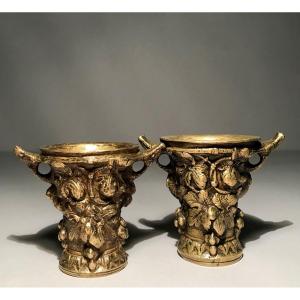 Popular Art Wine Art Miniature Bronze Apothecary Mortars Called "poison" XIXth