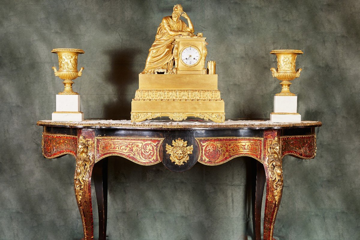 Tavolo Boulle in ebano -Francia, periodo Napoleone III-