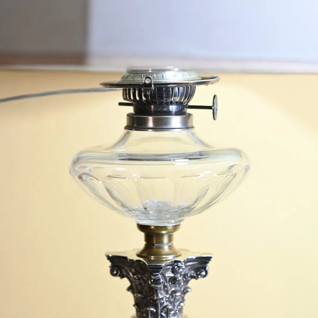 grande lampada elettrificata in Sheffield, con paralume in seta -photo-4