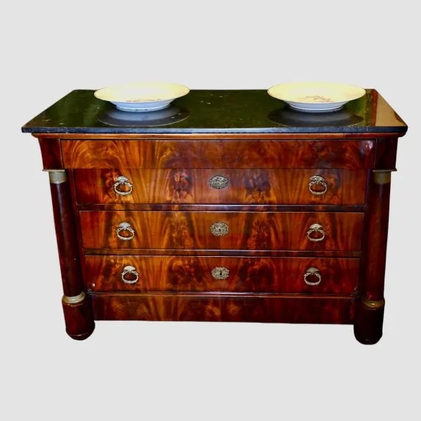 Cassettone in piuma di mogano- Periodo Impero – ( Sec. XIX)-photo-2