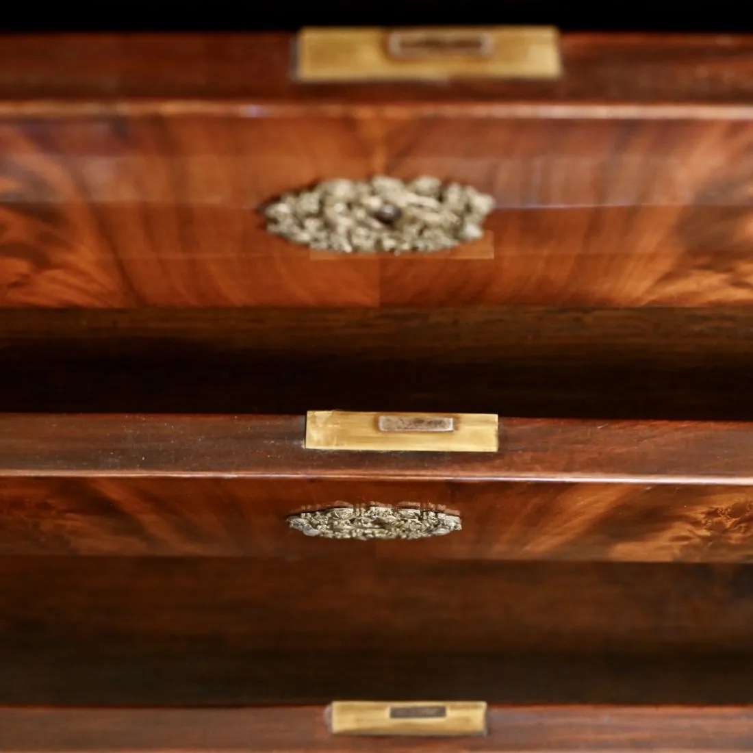 Cassettone in piuma di mogano- Periodo Impero – ( Sec. XIX)-photo-3