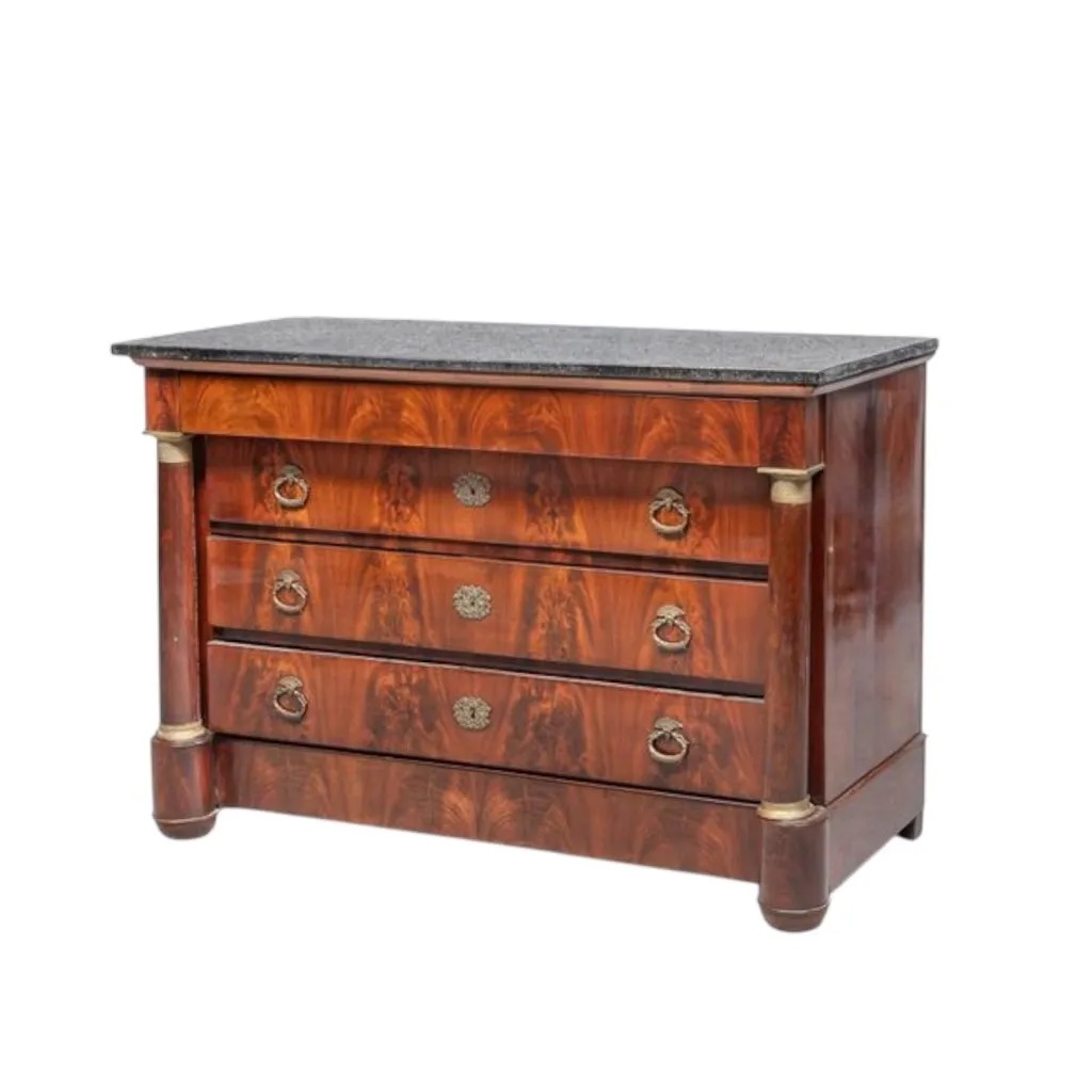 Cassettone in piuma di mogano- Periodo Impero – ( Sec. XIX)-photo-4