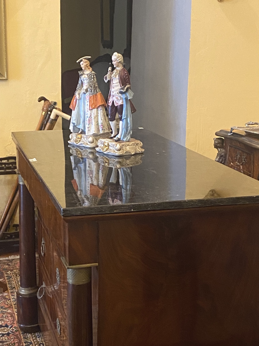 Cassettone in piuma di mogano- Periodo Impero – ( Sec. XIX)-photo-5