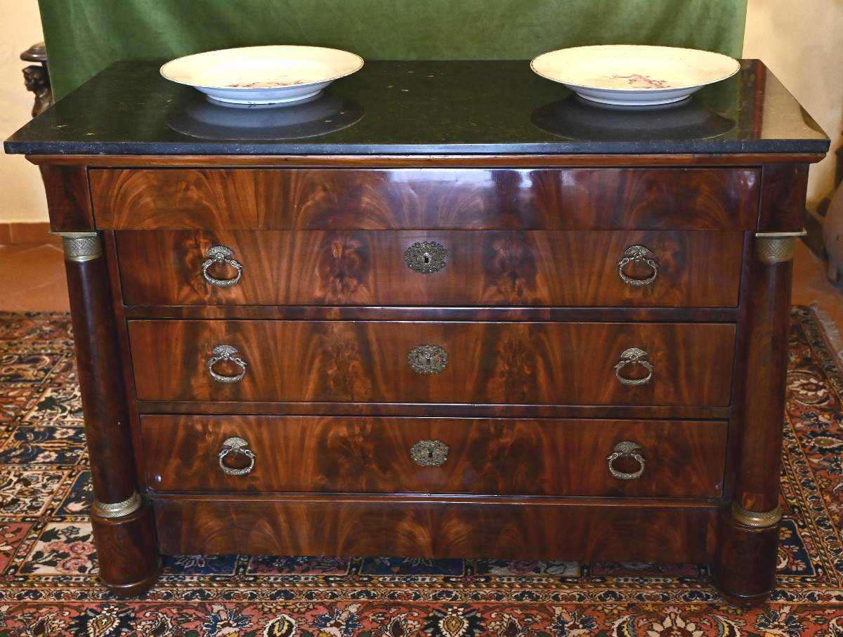 Cassettone in piuma di mogano- Periodo Impero – ( Sec. XIX)-photo-6