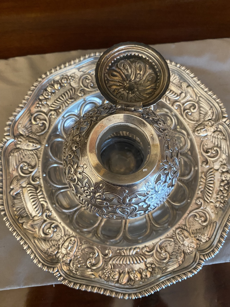 Calamaio in argento sterling, Charles Wright-Londra 1770 (Giorgio III)-photo-3