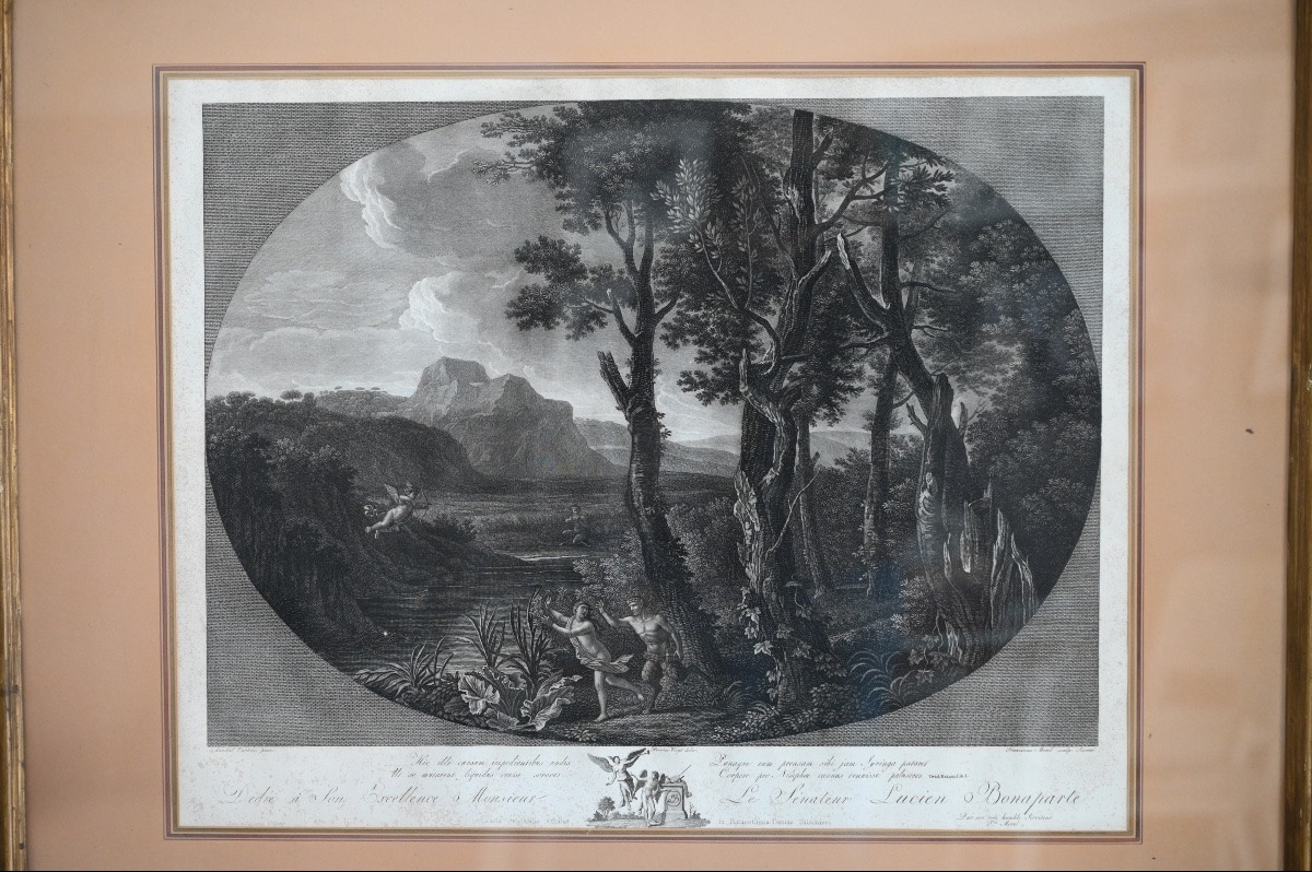 Coppia di incisioni francesi con cornici XVIII sec. – Francesco Morelli Inizio sec.XIX-photo-3