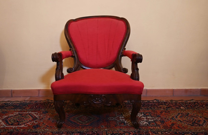 Coppia di poltrone in mogano. Luigi Filippo, Napoli. Sec.XIX-photo-2