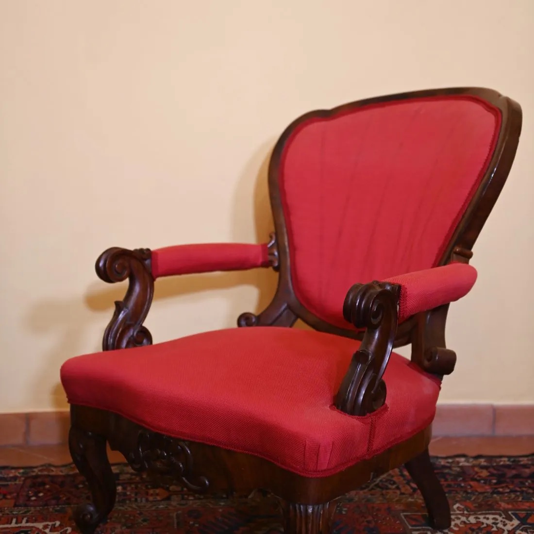Coppia di poltrone in mogano. Luigi Filippo, Napoli. Sec.XIX-photo-3