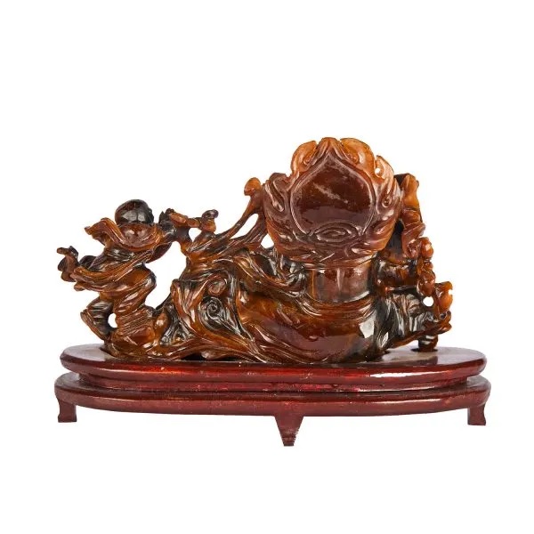 Scultura in occhio di tigre. Cina, fine sec.XIX-photo-3