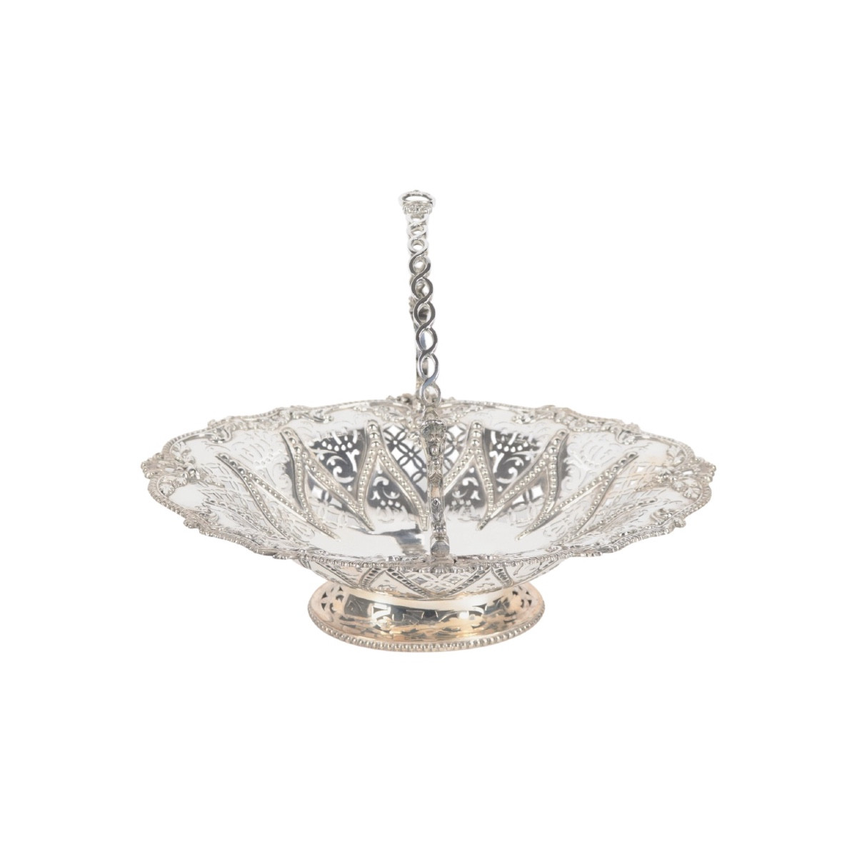 Cestino in metallo argentato. Inghilterra, fine sec. XIX-photo-2