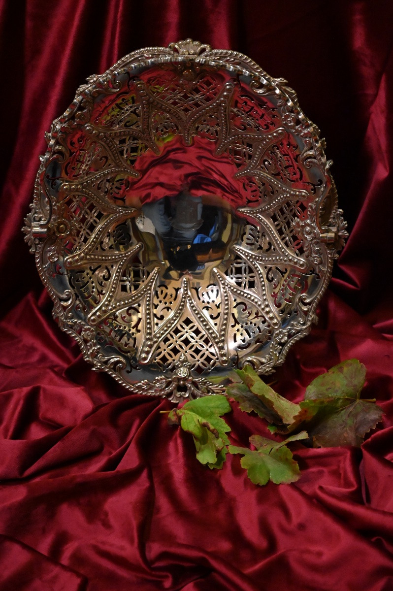 Cestino in metallo argentato. Inghilterra, fine sec. XIX-photo-3