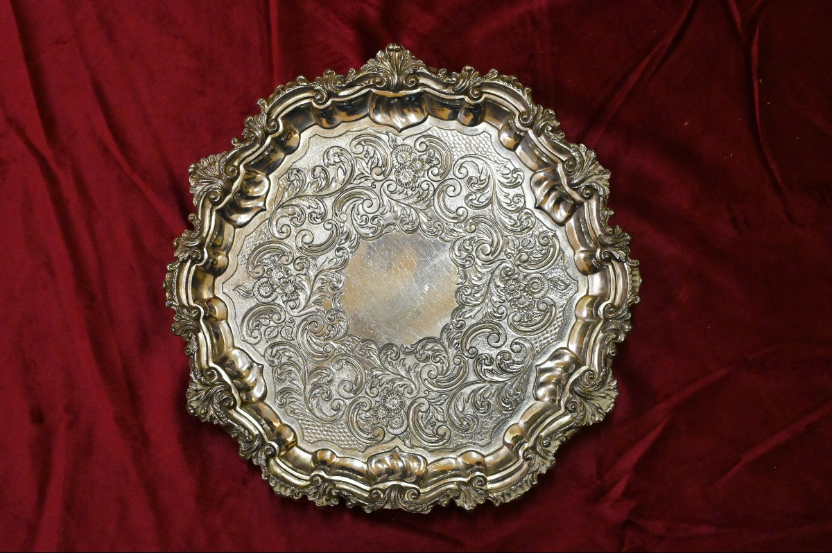 Salver in metallo argentato. Corbell & Co. -Sec.XX-photo-2