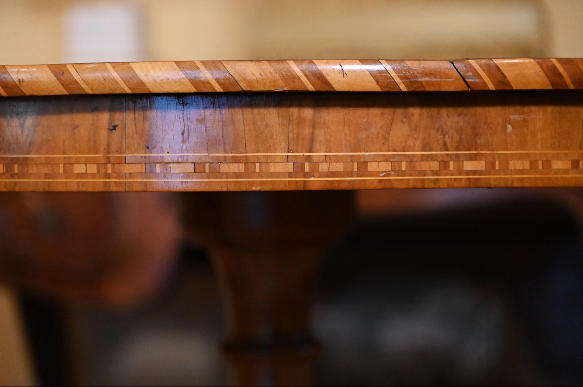 Tavolo Sorrentino circolare in noce. Fine sec.XIX-photo-4