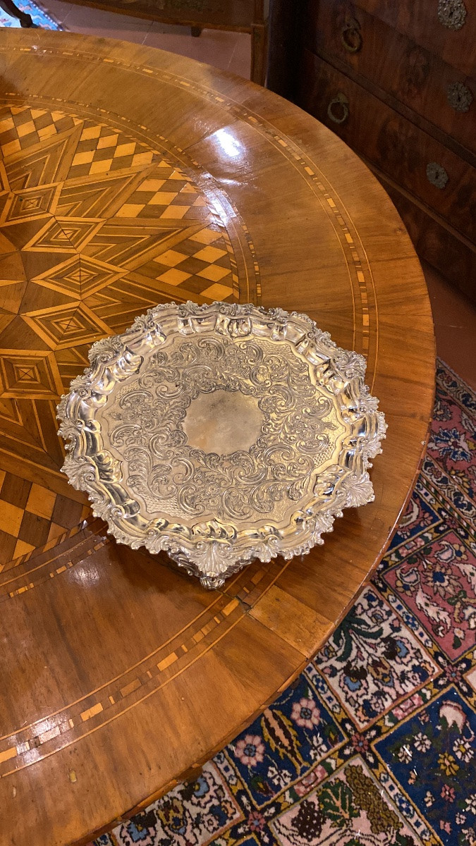 Tavolo Sorrentino circolare in noce. Fine sec.XIX-photo-5