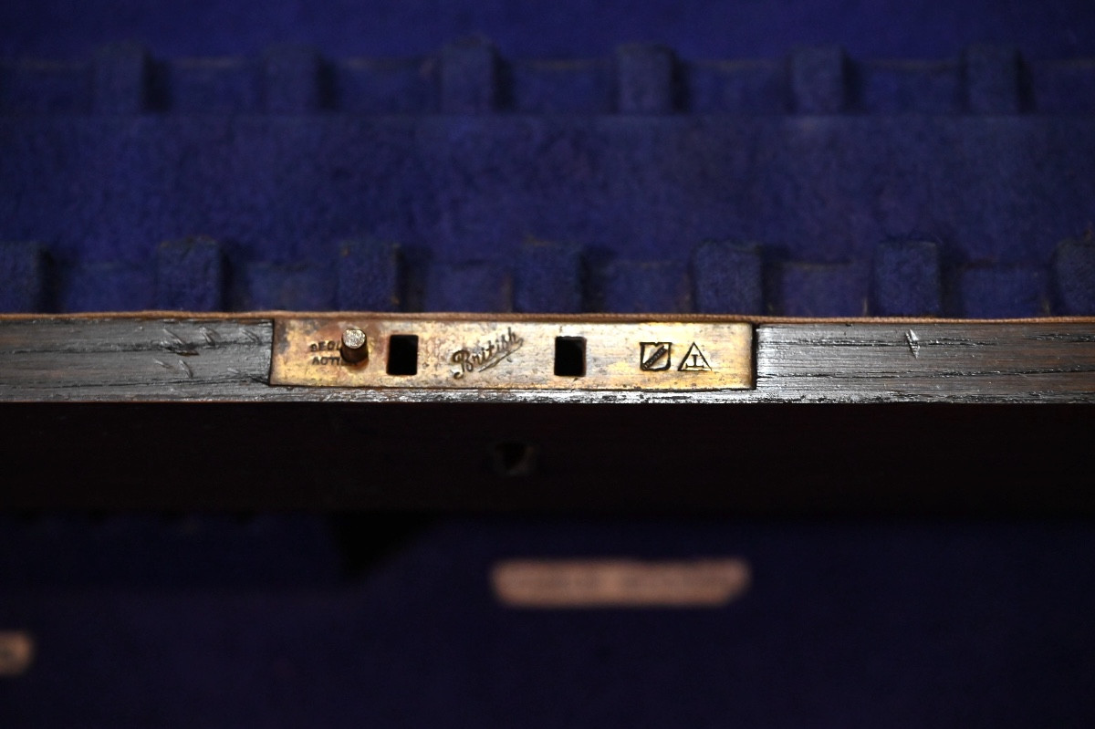 Scatola portaposate in noce con cassetto estraibile Inghilterra, Secolo XX-photo-4