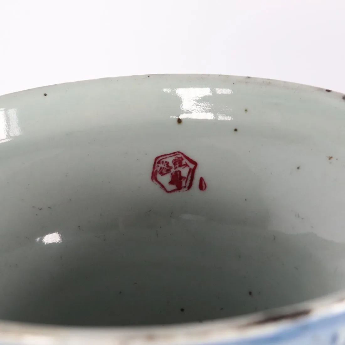 Coppia di grandi vasi cinesi in porcellana bianco e blu, Secolo XX-photo-4