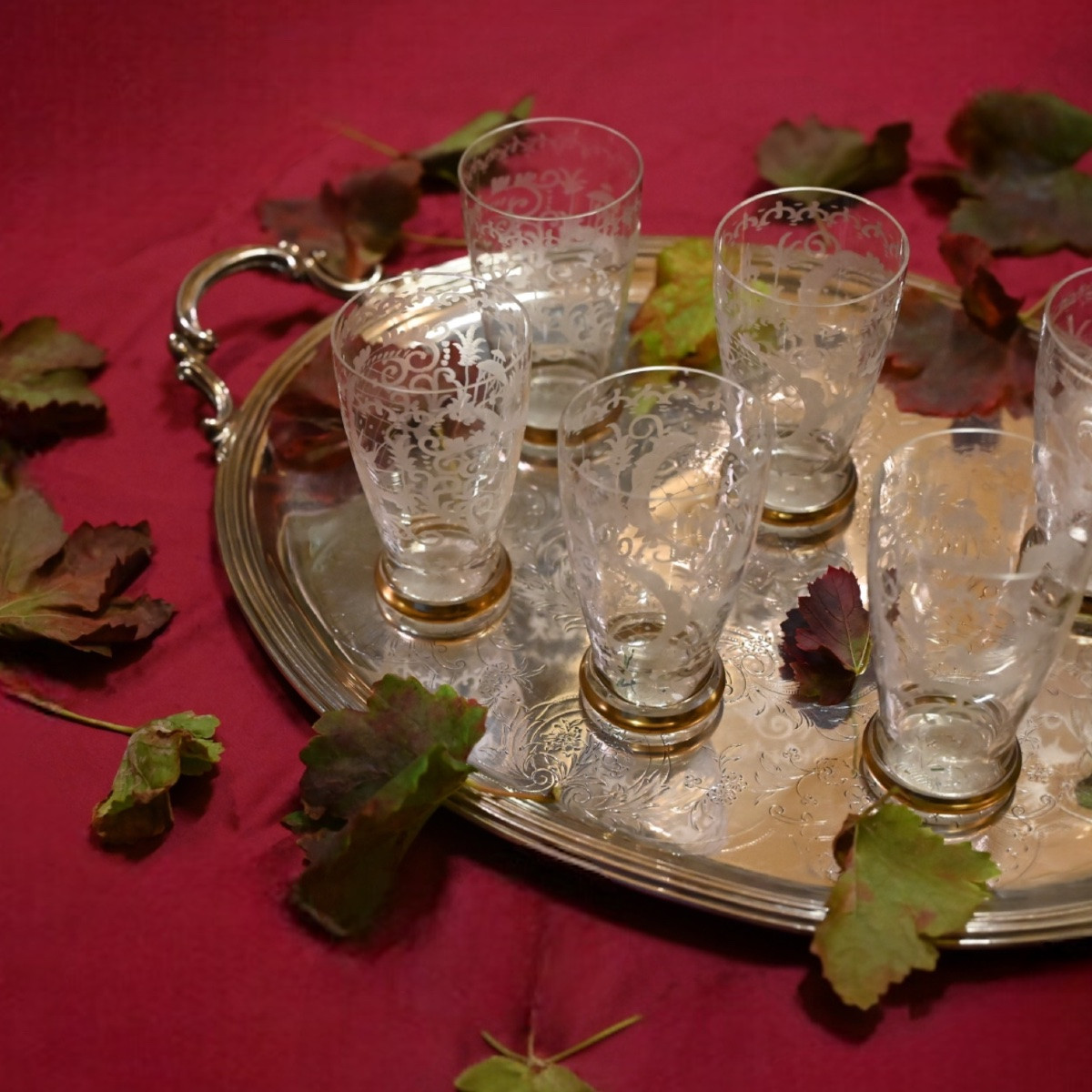 Servizio in cristallo inciso “alla chinoiserie” – Fine XIX secolo-photo-1