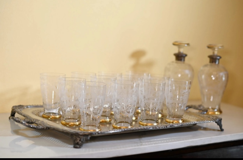 Servizio in cristallo inciso “alla chinoiserie” – Fine XIX secolo