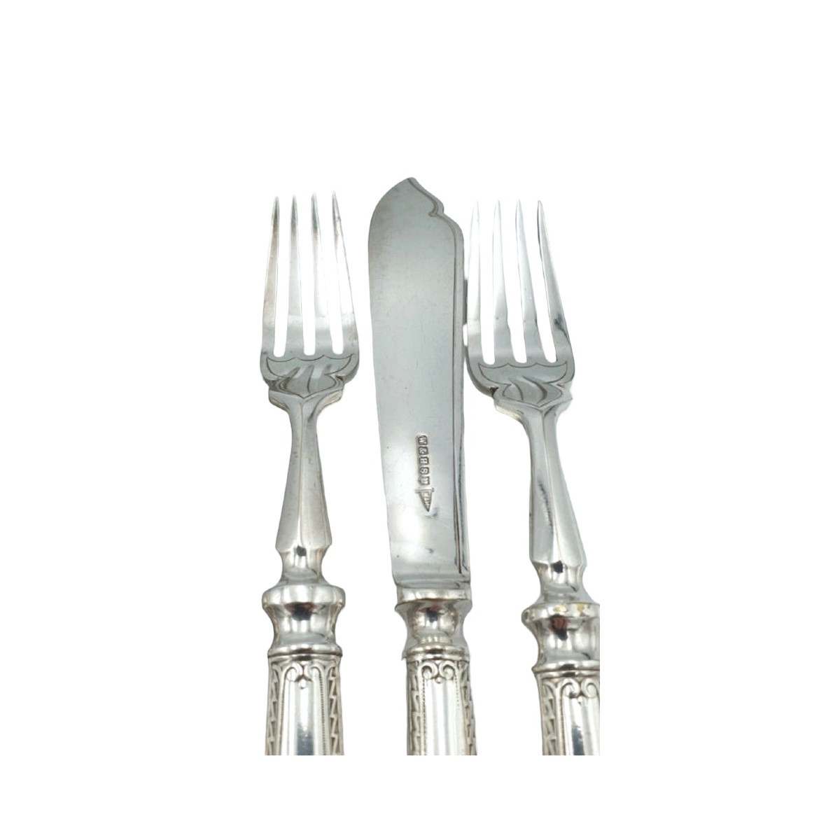 Servizio da dessert (entremets) in metallo argentato – Walker & Hall, Sheffield -Inghilterra, X-photo-1