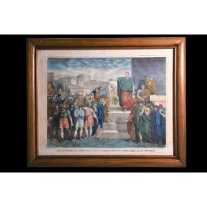 Gruppo di quattro litografie a colori- Bartolomeo Pinelli (1781-1835)