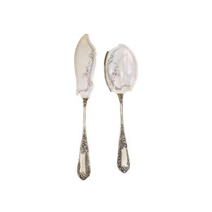 Coppia di posate da servizio. – Ravinet & Cie. Parigi, inizio XX secolo