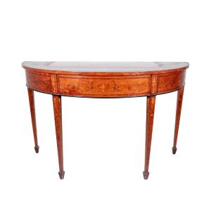 Consolle demi-lune Sheraton. Inghilterra, fine sec.XIX