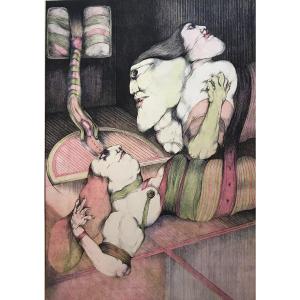 Georges Bru Artist Proof X/xvi Signed Original Lithograph Circa 1970