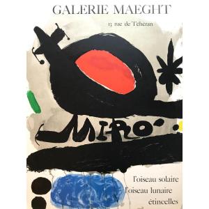 Poster Lithography Joan Miro Galerie Maeght