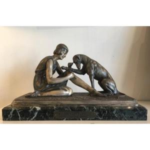 D. Chiparus Art Deco Bronze Sculpture Around 1930 20th Century