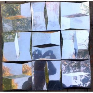 Series Of 17 Decorative Panels 1970 Metal Design France
