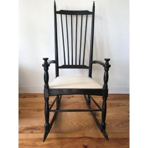 Rocking Chair Armchair Design Italy 1950 Or Scandinavia 1960