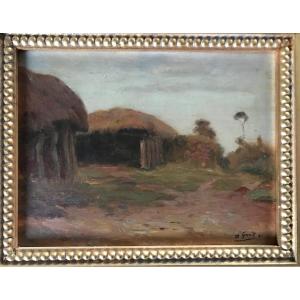 Landes Landscape, Signed Marius Gueit 41; Oil On Wood.