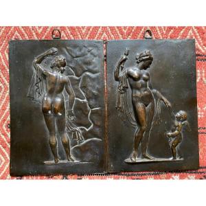 Antique Bas-reliefs In Barbedienne Bronze (unsigned) 19th Century