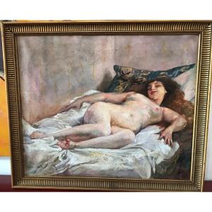 Clovis Cazes. Reclining Nude Around 1900. Oil On Canvas. Auch, Toulouse, Bordeaux.