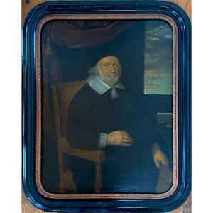 Portrait Of A Notable North Holland School Dated And Signed 17th Century Napoleon III Frame