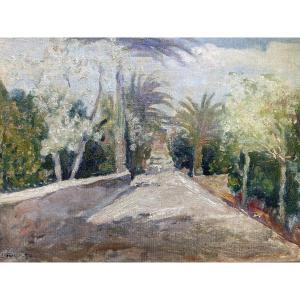 Clovis Cazes Impressionist Landscape Painting Oil On Panel Circa 1900